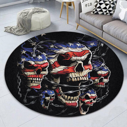 Skull Love America Forever - Round Mat - Owl Ohh - Owl Ohh