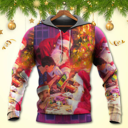 Christmas Santa Claus Story Light Art Style - Hoodie - Owl Ohh - Owl Ohh