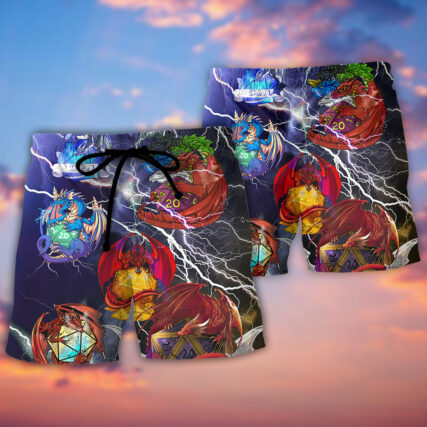 D20 Dragon Thunder Style - Beach Short - Owl Ohh - Owl Ohh
