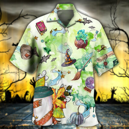 Halloween This Witch Needs Coffee - Hawaiian Shirt - Owl Ohh - Owl Ohh