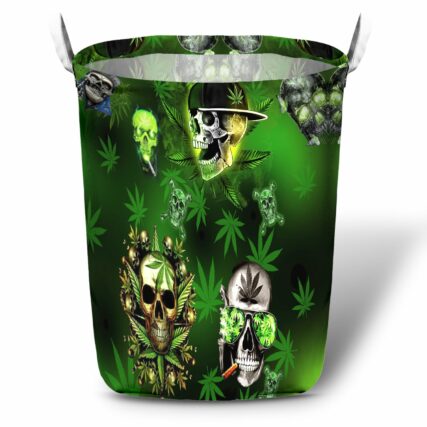 Skull Let's Get High Green - Laundry Basket - Owl Ohh - Owl Ohh