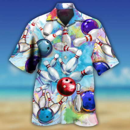 Bowling Ball And Pins Colorful Style - Hawaiian Shirt - Owl Ohh - Owl Ohh