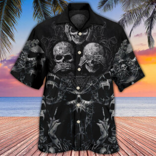 Skull Scary Darkness Art - Hawaiian Shirt - Owl Ohh - Owl Ohh