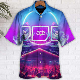 Music Event Amsterdam Dance Event Night Neon Crystal - Hawaiian Shirt - Owl Ohh for men and women, kids - Owl Ohh