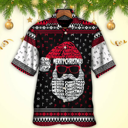 Christmas Santa Claus Retro Viking Pattern - Hawaiian Shirt - Owl Ohh - Owl Ohh