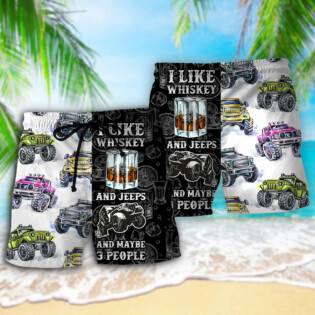 Jeep I Like Whiskey And Jeeps - Beach Short - Owl Ohh - Owl Ohh