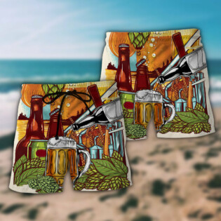 Beer Drinking It's Beer Time - Beach Short - Owl Ohh - Owl Ohh