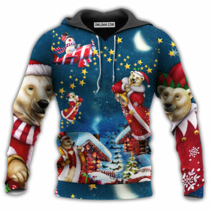 Christmas Bear Santa So Much Bright - Hoodie - Owl Ohh - Owl Ohh