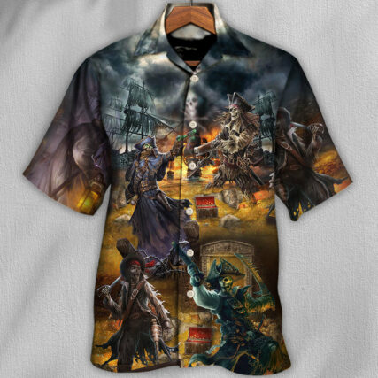 Skull Pirate Skull Treasure Hunting - Hawaiian Shirt - Owl Ohh - Owl Ohh