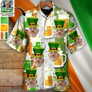 St Patrick's Beer Lover Happy Saint Patrick's Custom Photo - Hawaiian Shirt - Personalized Photo Gifts for men and women, kids - Owl Ohh
