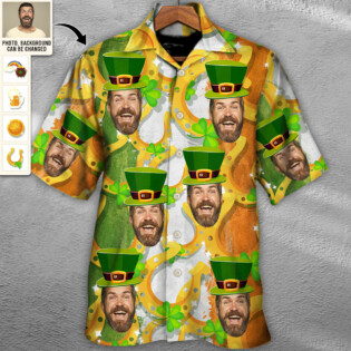ST Patrick's Day For You Funny Face Custom Photo - Hawaiian Shirt - Personalized Photo Gifts for men and women, kids - Owl Ohh