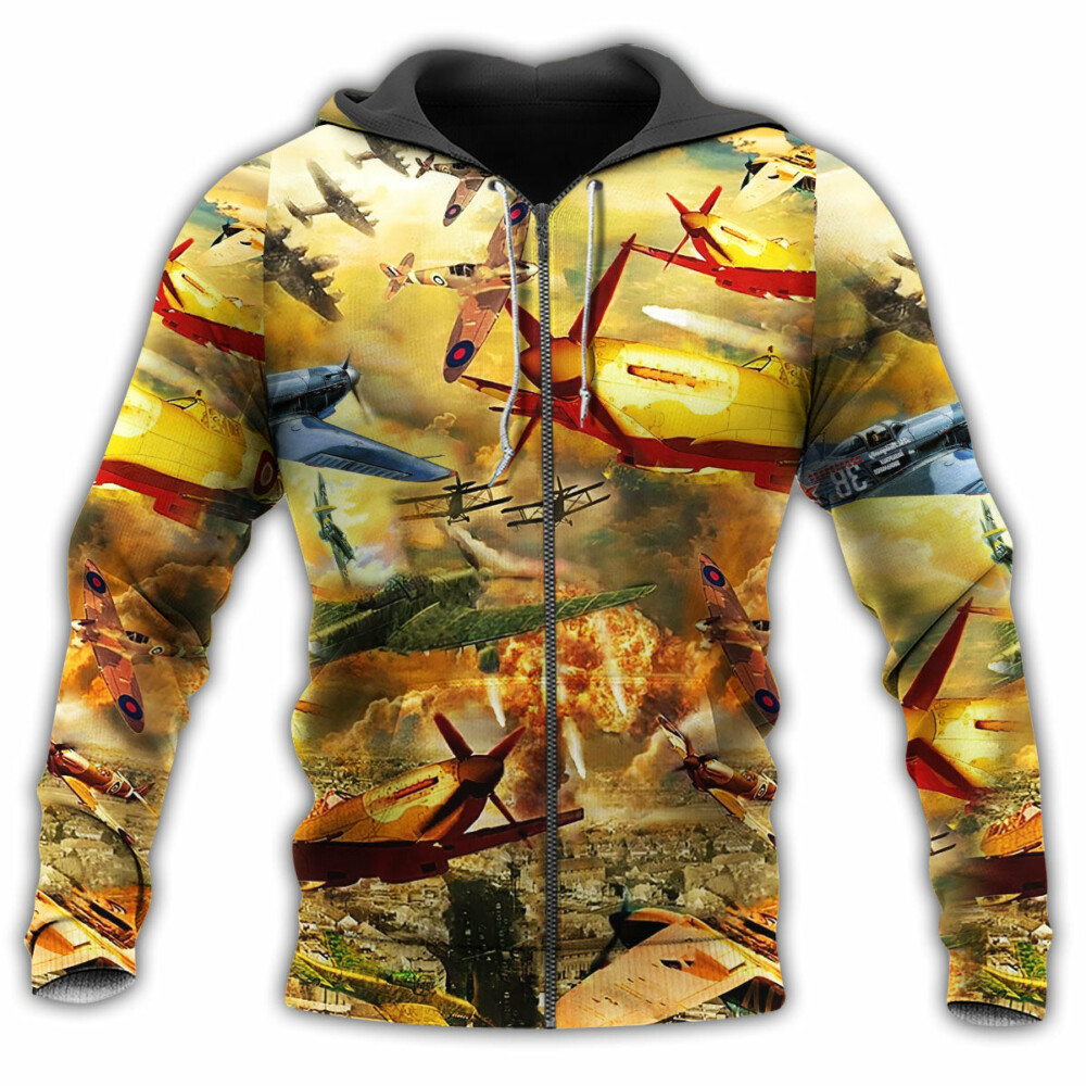 Combat Aircrafts Fly Sky With Yellow Style - Hoodie - Owl Ohh - Owl Ohh