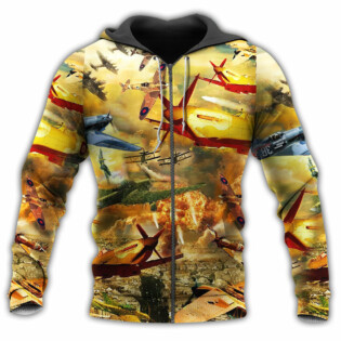 Combat Aircrafts Fly Sky With Yellow Style - Hoodie - Owl Ohh - Owl Ohh
