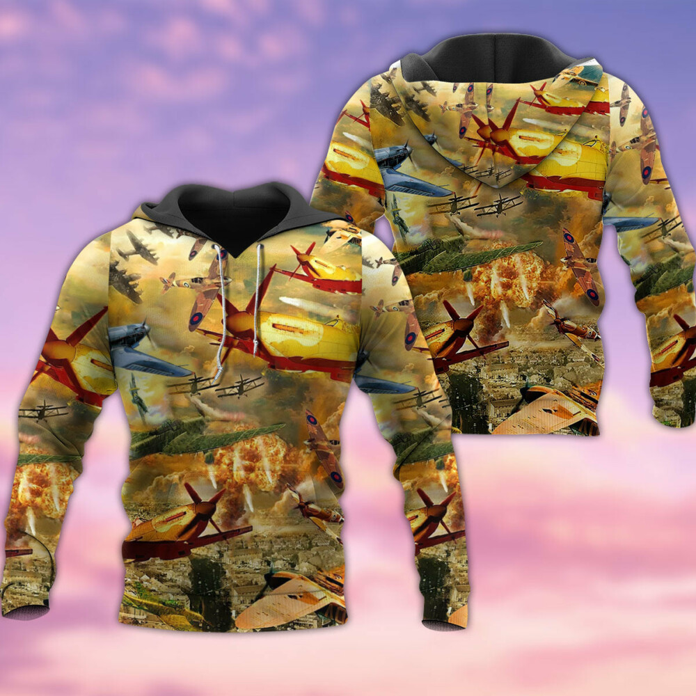 Combat Aircrafts Fly Sky With Yellow Style - Hoodie - Owl Ohh - Owl Ohh