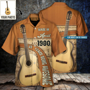 Guitar Lover Years Of Being Awesome Custom Photo Personalized - Hawaiian Shirt - Personalized Photo Gifts, Custom Photo Gifts, Personalized Gifts Ideas - Owl Ohh
