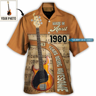 Guitar Lover Years Of Being Awesome Custom Photo Personalized - Hawaiian Shirt - Personalized Photo Gifts, Custom Photo Gifts, Personalized Gifts Ideas - Owl Ohh