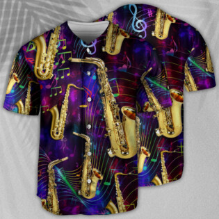 Saxophone Music Neon Art - Baseball Jersey - Owl Ohh