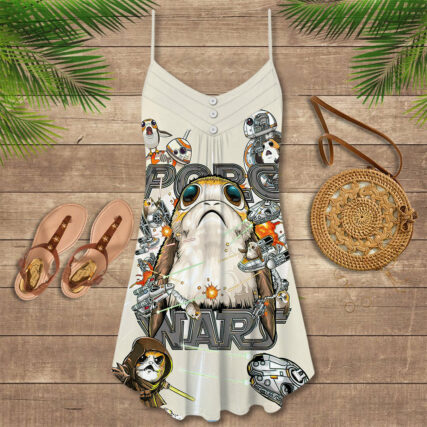 Star Wars Porg So Cute Porg Wars - V-neck Sleeveless Cami Dress