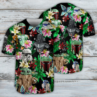 Star Wars Lego Baby Yoda, Boba Fett, Darth Vader and Stormtroopers Tropical - Baseball Jersey
