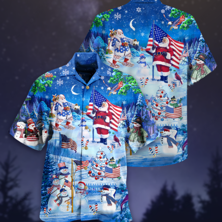 America Merry Xmas Santa Claus America - Hawaiian Shirt - Owl Ohh - Owl Ohh
