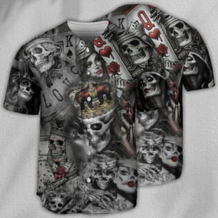 Poker Skull Love Is Blind Poker - Baseball Jersey - Owl Ohh - Owl Ohh