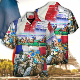 Horse France Horse Racing Amazing Seat Lover - Hawaiian Shirt - Owl Ohh for men and women, kids - Owl Ohh
