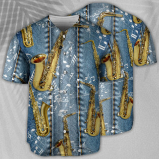 Saxophone Jeans Art Music Note - Baseball Jersey - Owl Ohh