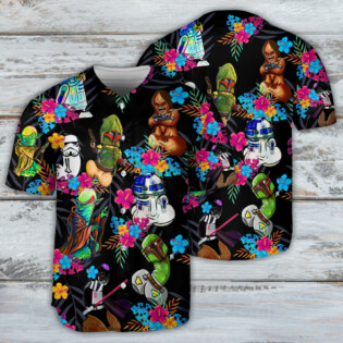 Star Wars Funny Tropical Neon Colorful Style - Baseball Jersey