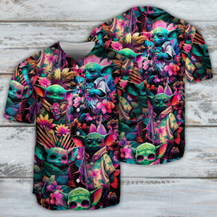 Star Wars Baby Yoda Synthwave Cool - Baseball Jersey