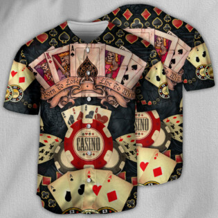 Poker Born To Lose Live To Win - Baseball Jersey - Owl Ohh - Owl Ohh