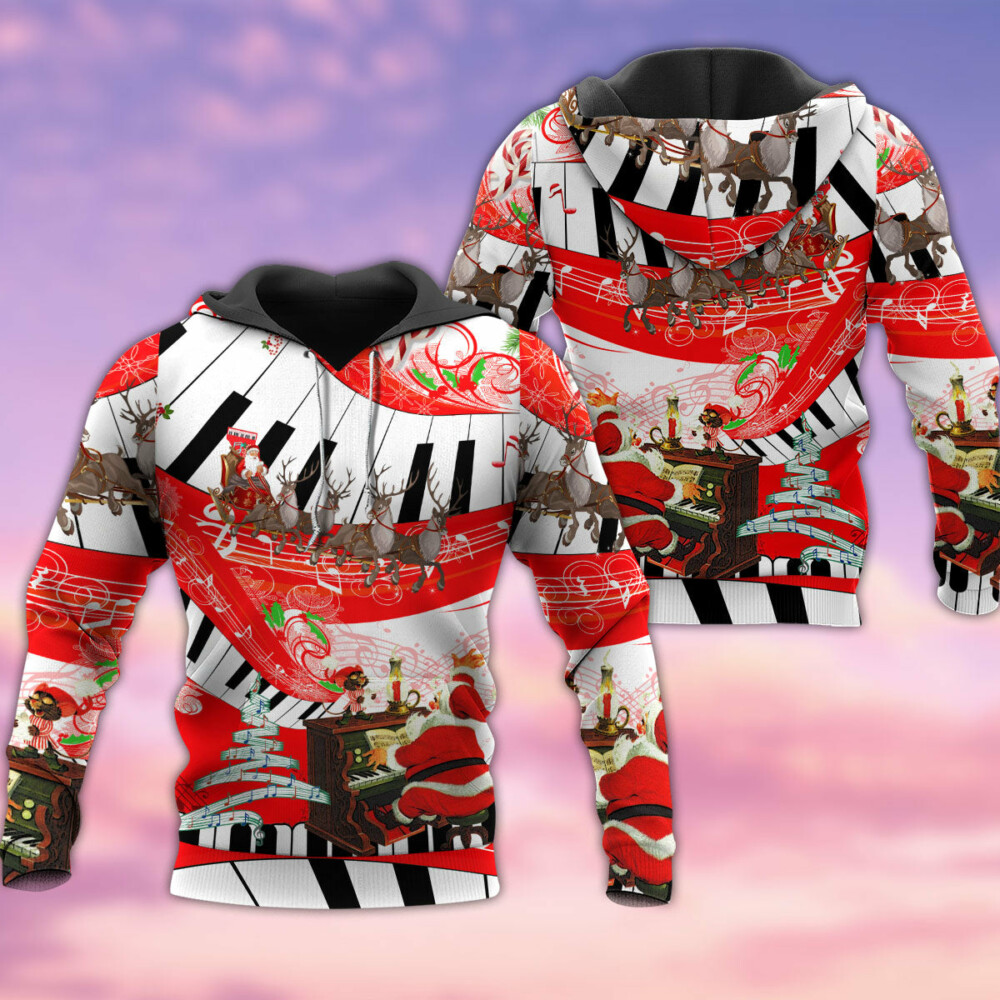 Christmas Love Music With Red Style So Hot - Hoodie - Owl Ohh - Owl Ohh