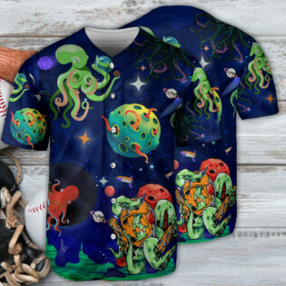 Octopus Astronaut Love Galaxy Art - Baseball Jersey - Owl Ohh - Owl Ohh