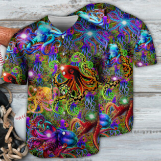 Octopus Hippie Style Colorful - Baseball Jersey - Owl Ohh - Owl Ohh