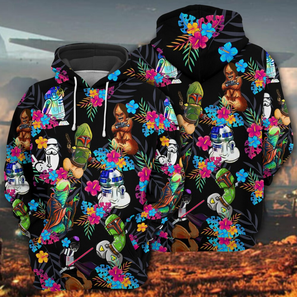 Star Wars Funny Tropical Neon Colorful Style - Hoodie