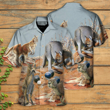 Lawn Bowling Kangaroo With Lawn Bowling - Hawaiian Shirt - Owl Ohh - Owl Ohh