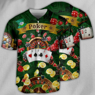 Poker Gambling Born To Play Poker Forced To Work - Baseball Jersey - Owl Ohh - Owl Ohh
