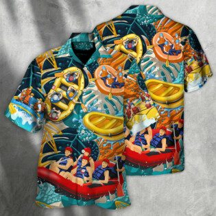 Water Rafting River Rafting Team Lover Tropical Style - Hawaiian Shirt - Owl Ohh for men and women, kids - Owl Ohh