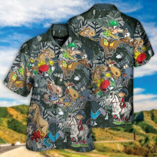 Horse Racing Funny Art - Hawaiian Shirt - Owl Ohh for men and women, kids - Owl Ohh