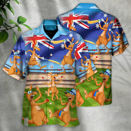 Cricket Kangaroo Play Cricket Funny We Love Cricket - Hawaiian Shirt - Owl Ohh for men and women, kids - Owl Ohh