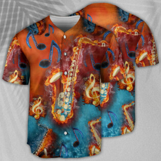 Saxophone Music Love It Red Black Blue - Baseball Jersey - Owl Ohh