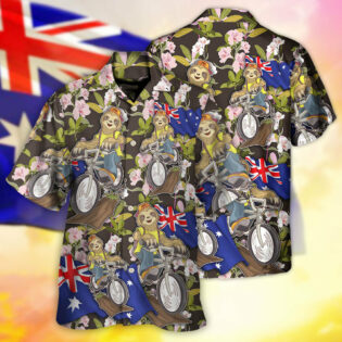 Solth Australia Sloth Ride Cycling Art - Hawaiian Shirt - Owl Ohh for men and women, kids - Owl Ohh