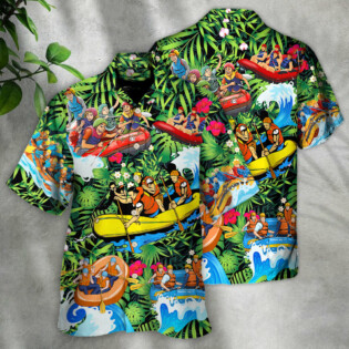 Water Rafting Lover Style Flower Tropical - Hawaiian Shirt - Owl Ohh for men and women, kids - Owl Ohh