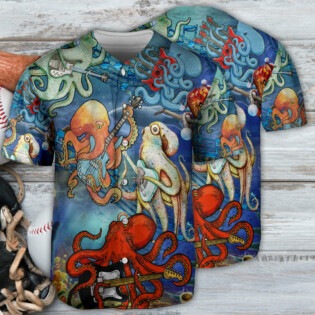 Octopus Guitar Love Music - Baseball Jersey - Owl Ohh - Owl Ohh