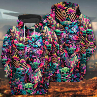 Star Wars Baby Yoda Synthwave Cool - Hoodie