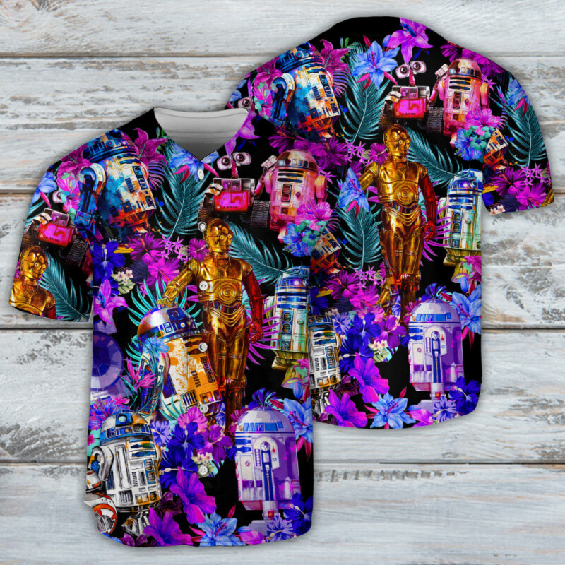 Special Star Wars R2-D2 With Friends Synthwave - Baseball Jersey