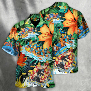 Water Rafting Lover Tropical Style - Hawaiian Shirt - Owl Ohh for men and women, kids - Owl Ohh