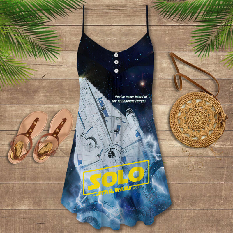 Solo SW You’ve Never Heard Of The Millennium Falcon - V-neck Sleeveless Cami Dress