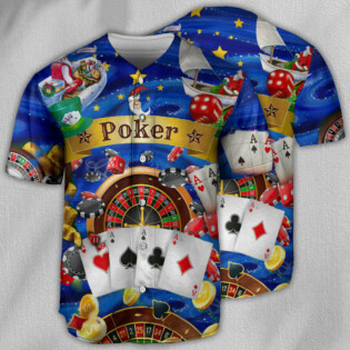 Poker Gambling Born To Play Poker Forced To Work Love Play - Baseball Jersey - Owl Ohh - Owl Ohh