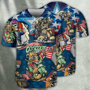 Scooter And Skull USA Flag - Baseball Jersey - Owl Ohh