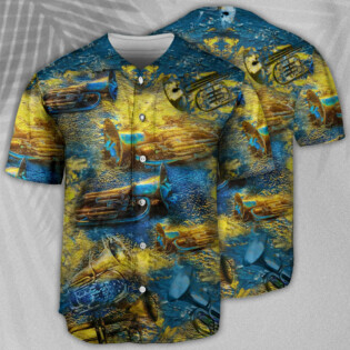 Saxophone Music Love Peace Life Yellow - Baseball Jersey - Owl Ohh